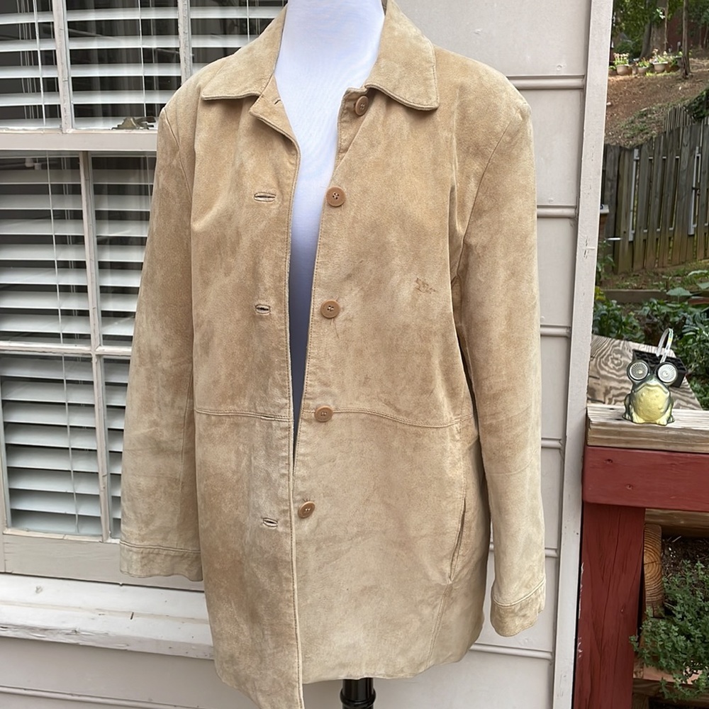 Anne Klein Suede Leather Jacket Size M